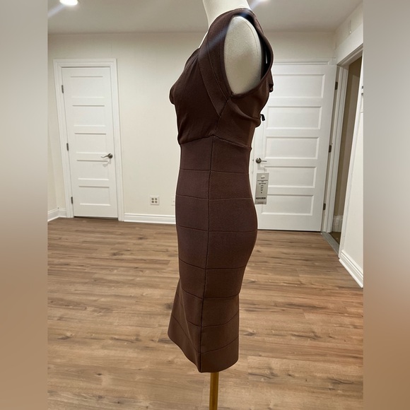 Bebe OVER THE SHOULDER BANDAGE DRESS Size Small - Picture 3 of 15